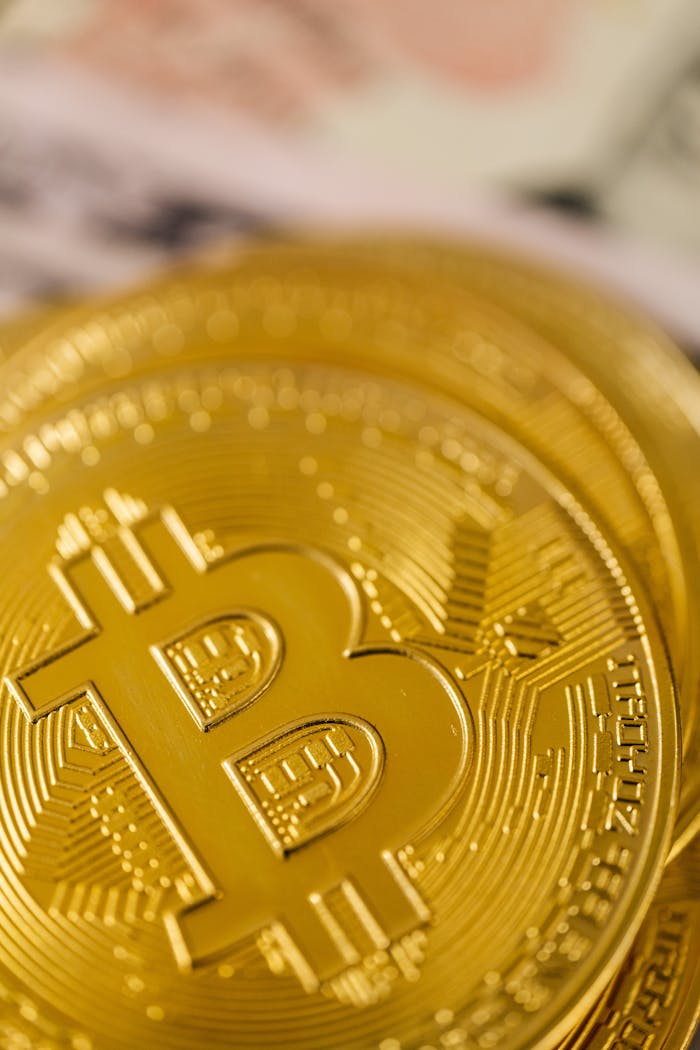 Close-Up Shot of Gold Round Coin